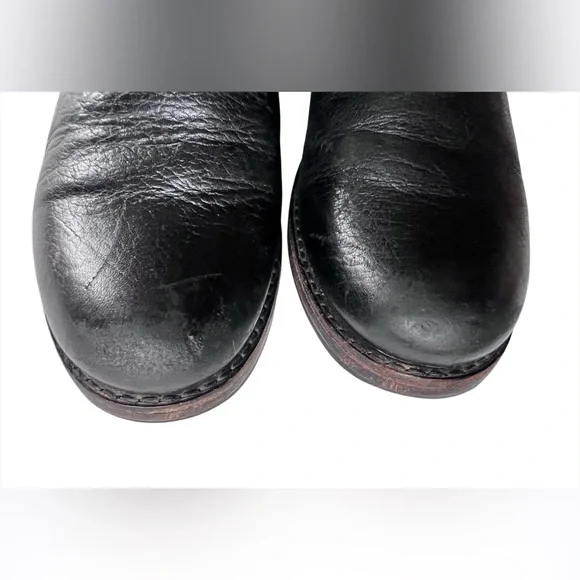 Frye Tall Black Veronica Slouch Black Leather Riding Boots Buckles Size Sz 6.5 - Picture 16 of 16